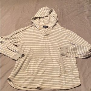 J Crew size large striped hooded pullover